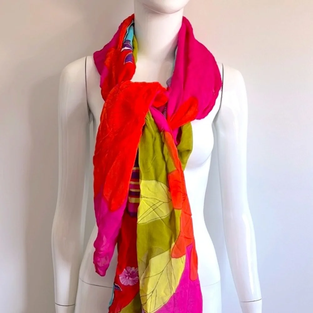 PAREO WRAP/SHAWL Spring Print. Versatile Shape Uses. Vibrant Colours - Picture 6 of 6